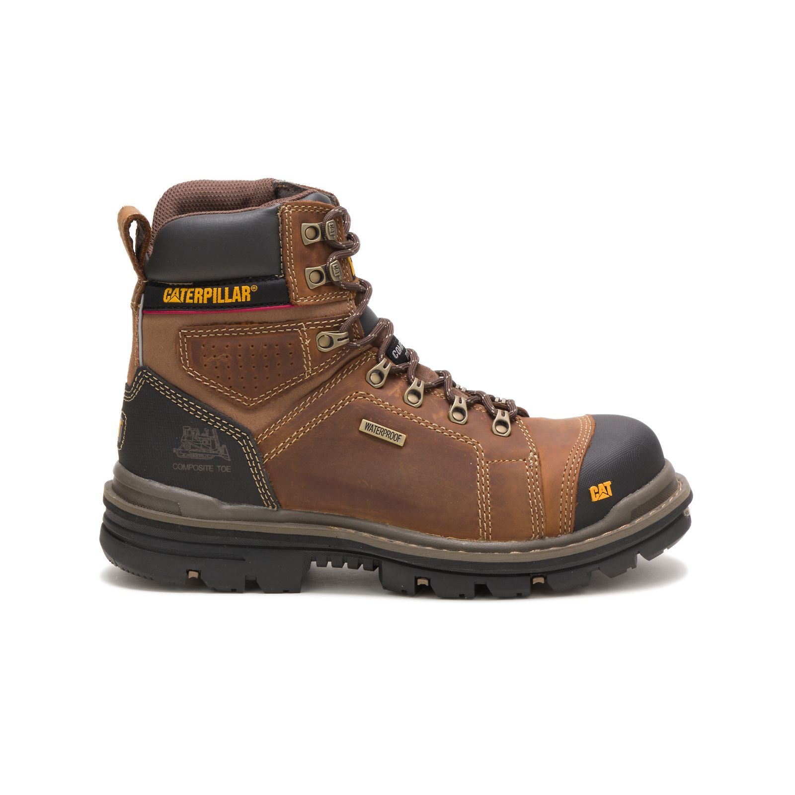 Men's Caterpillar Hauler 6" Waterproof Composite Toe Work Boots Dark Beige Ireland XCIN36817